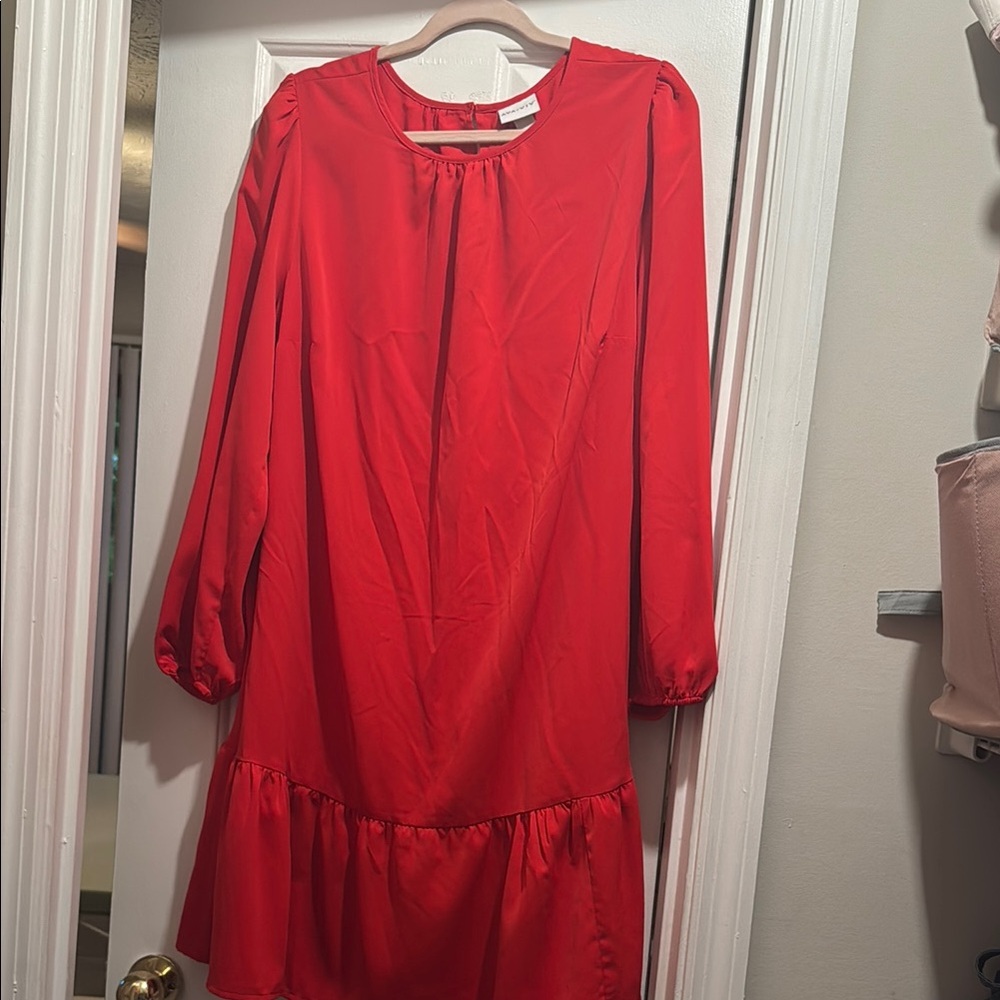 Ava & Viv Ruffled Hem Red Dress
